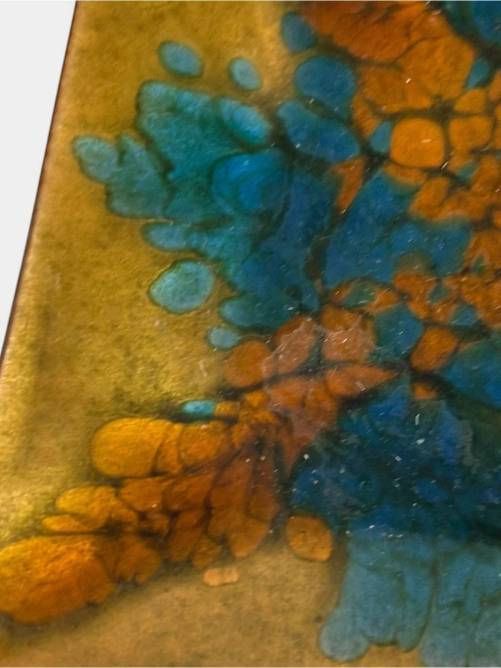 Vintage MCM Signed Enamel On Copper Trinket Dish 5